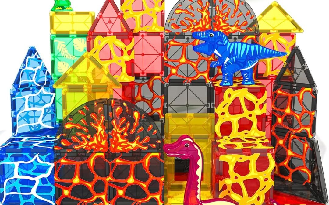 Wholesale Dinosaur Toys Magnetic Tiles Lava Dinosaur World Set – Magnetic Blocks Building Toys for Kids 3-5 5-7 Girls Boys Toys Age 4-6 6-8, Classroom Must Haves Toddler Sensory Toys for 3+ Year Old Kids Toys Factory & Supplier OEM