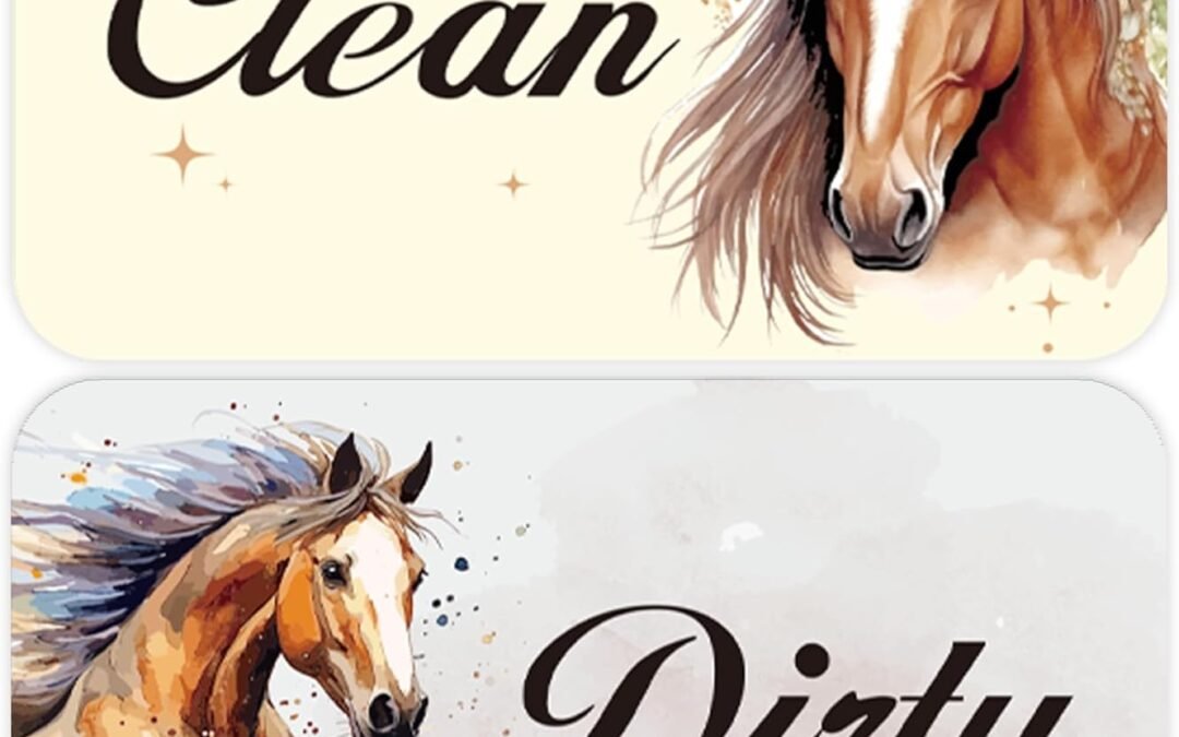 Wholesale Dishwasher Magnet Clean Dirty Sign, Double-Sided Horse Print Rounded Rectangle Clean/Dirty Magnets for Dish Washers, Home and Kitchen Magnetic Accessories Factory & Supplier OEM