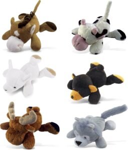 DolliBu Wild Collection Plush Magnetic Animals - Fluffy Plush Animal Magnets, Adorable Farm and Wild Animals Magnetic Plush, Cute Magnets for Refrigerator, Locker, or Home Decor Accessory - 6 Pcs Set