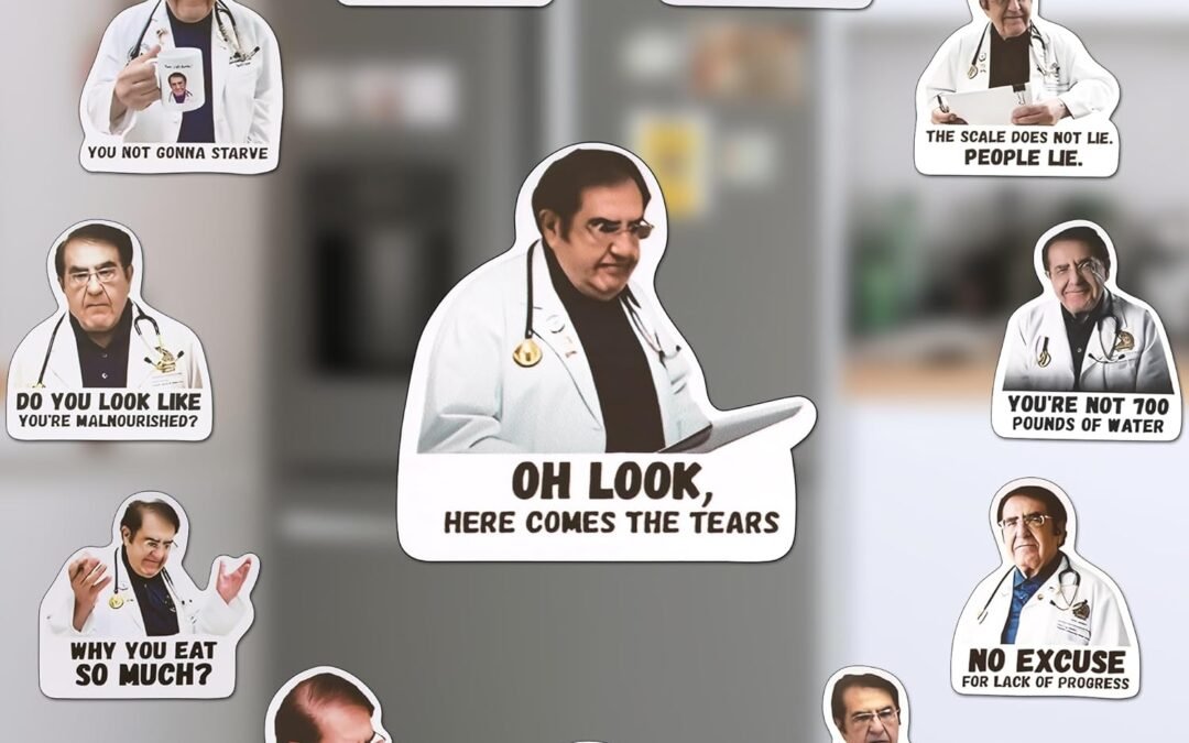 Dr Now 12 Pack Fridge Magnets, 3" 3" Strong Motivational Diet Helper - Funny Black Text Nowzaradan Magnet
