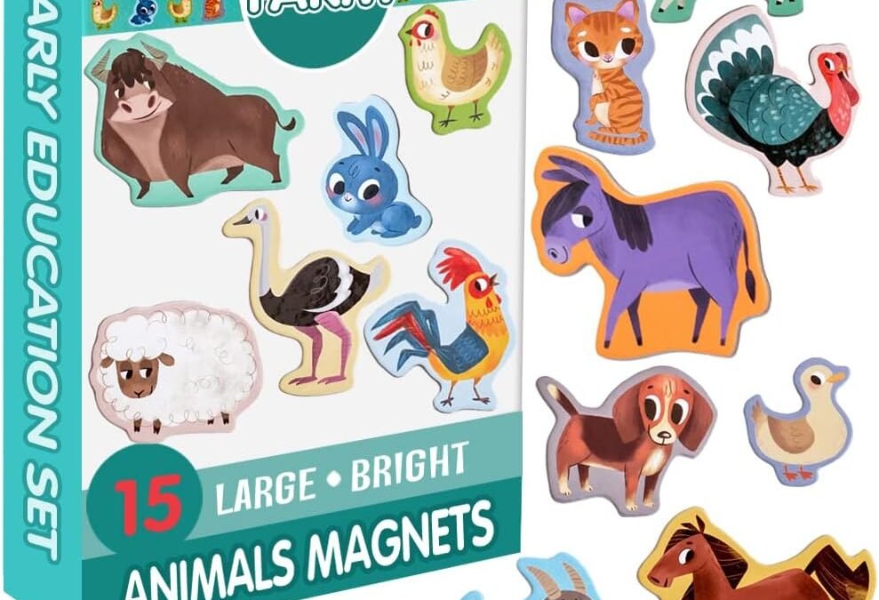 FARM animal magnets -real LARGE fridge magnets for toddlers- Magnetic EDUcational toys baby 3 year old baby LEARNing magnets for kids- Speech development toys - Kid magnets for Magnetic THEATRE