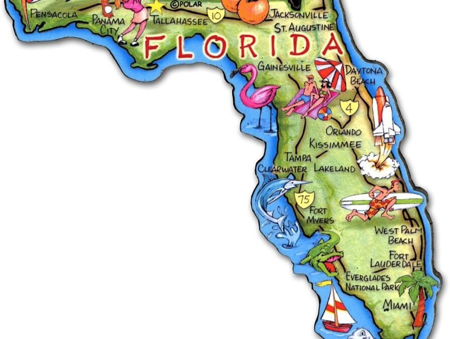 Florida Artwood State Magnet Collectible Souvenir by Classic Magnets