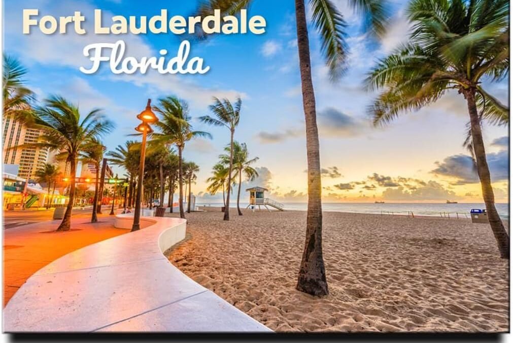 Wholesale Fort Lauderdale Beach Fridge Magnet Florida Las Olas Boulevard Refrigerator Door Photo Magnet Travel Souvenir Factory & Supplier OEM