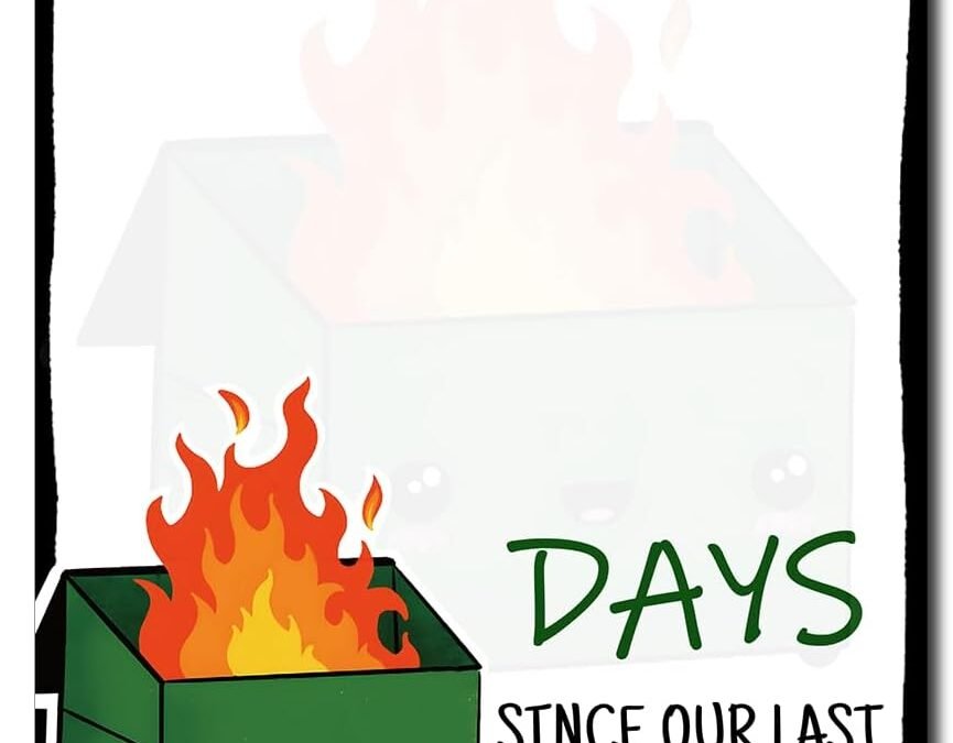 Wholesale Funny Dumpster Fire Desk Accessories Magnetic Dry Erase Board Emotional Support Dumpster Fire Decor, Count Days Since Chaos, Employee Appreciation Gifts for Office Coworker Nurse Teacher Boss Men Factory & Supplier OEM