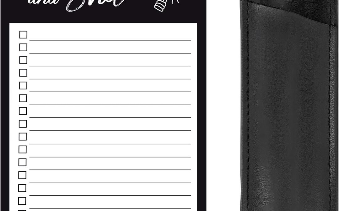Wholesale Grocery List Pads Funny Memo Notepad Magnet Refrigerator Notepad with 1 Piece Pen Holder Magnetic Pu Leather Marker Pouch for Shopping and to Do Lists (Black, Stripe Style) Factory & Supplier OEM