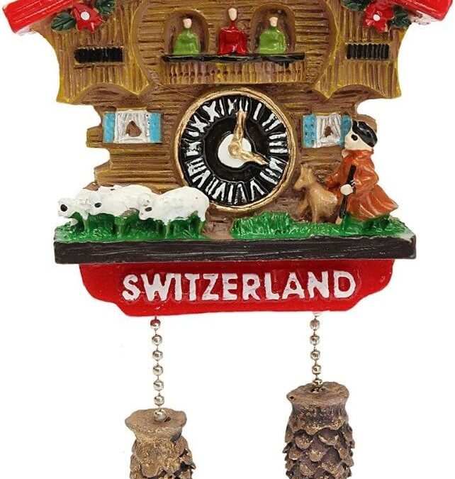 Wholesale Handmade 3D Resin Cuckoo Clock Travel Souvenirs Creative Refrigerator Stickers Home Decoration Switzerland Factory & Supplier OEM