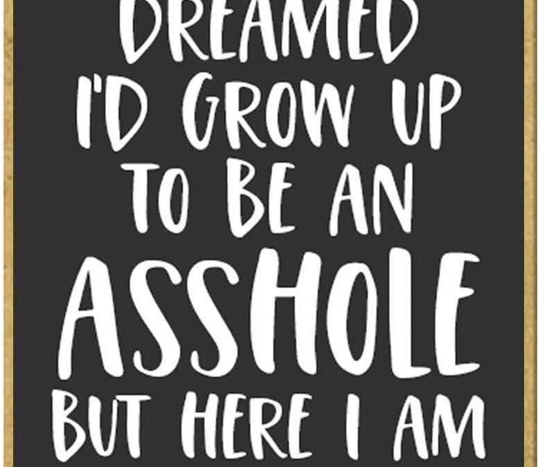 Honey Dew Gifts, I Never Dreamed I’d Grow Up to be an Asshole, Wooden Refrigerator Magnets, Funny Fridge Magnet, 2.5 Inch by 3.5 Inch, 76631