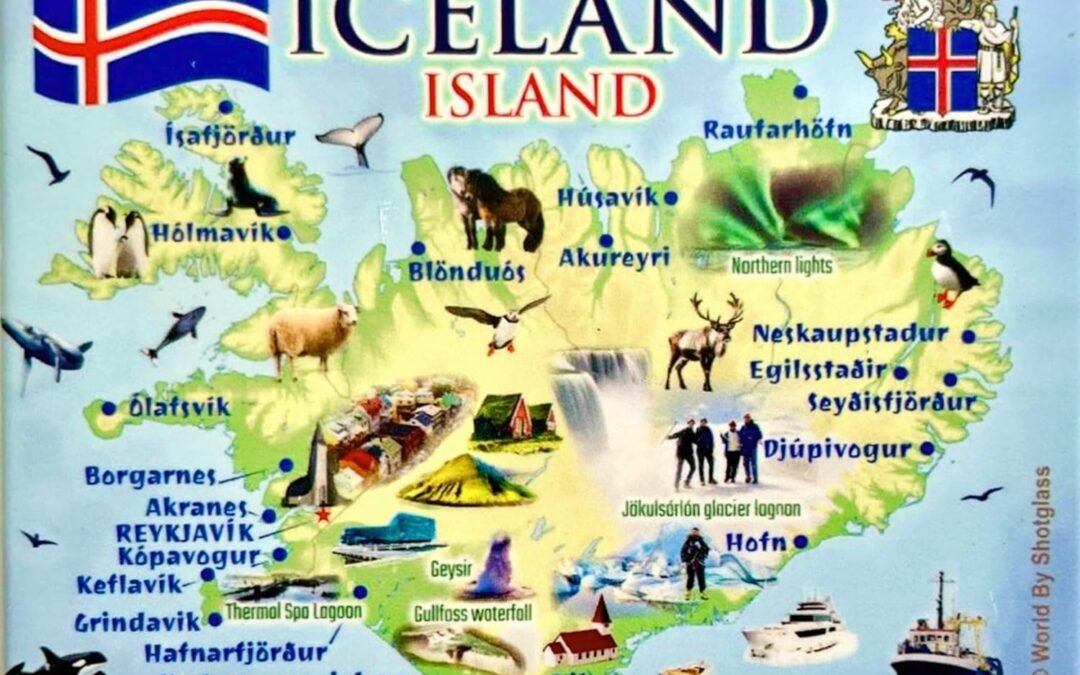 Wholesale Iceland Graphic Map and Attractions Souvenir Fridge Magnet 2.5″ X 3.5″ Factory & Supplier OEM