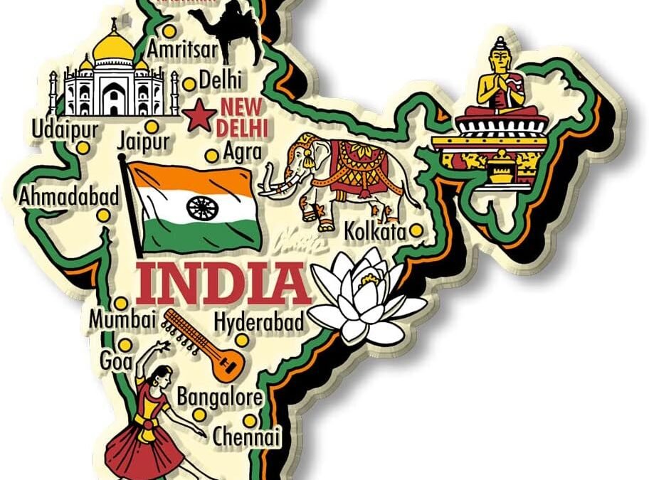 Wholesale India Jumbo Country Map Magnet by Classic Magnets, Collectible Souvenirs Made in The USA Factory & Supplier OEM