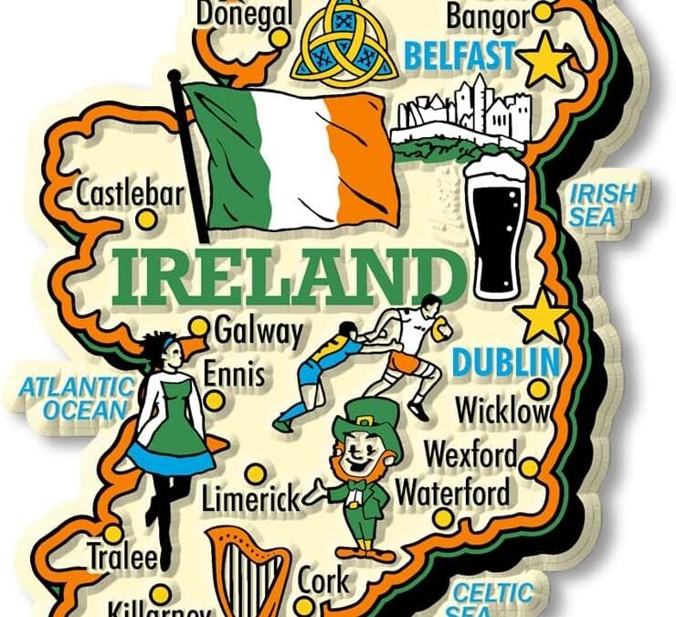 Wholesale Ireland Jumbo Country Map Magnet by Classic Magnets, Collectible Souvenirs Made in The USA Factory & Supplier OEM