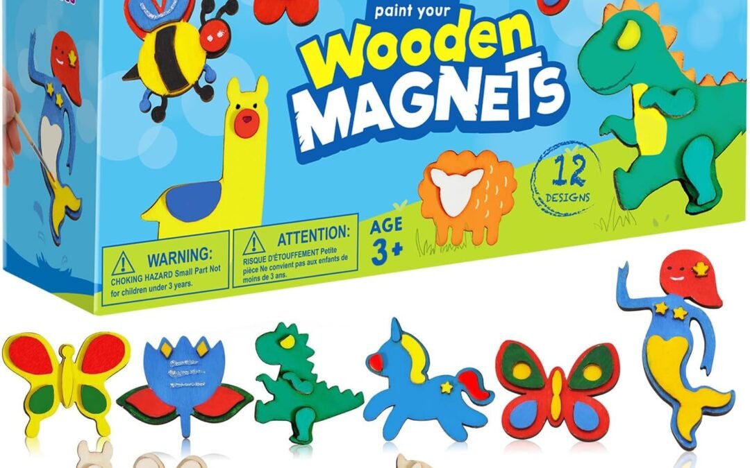 Wholesale JOYIN 12 Wooden Magnet Creativity Arts & Crafts Painting Kit for Kids, Decorate Your Own Painting Gift for Easter Basket Stuffers, Birthday Parties and Family Crafts, Party Favors for Boys Girls Factory & Supplier OEM