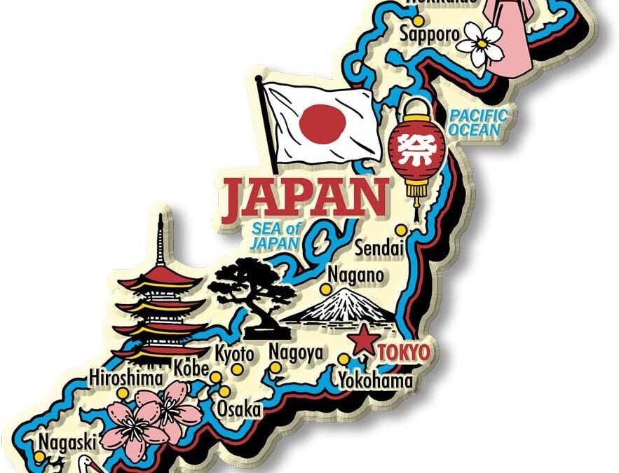 Wholesale Japan Jumbo Country Map Magnet by Classic Magnets, Collectible Souvenirs Made in The USA Factory & Supplier OEM
