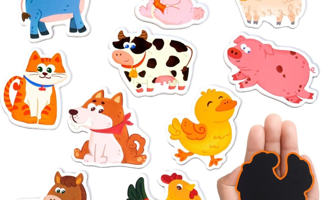 JoyCat Wooden Fridge Magnets for Kids – 10 Cute Farm Animals Refrigerator Magnets for Toddlers, Large Kids Magnetic Toys, Fun Educational Learning Gifts for Toddlers 2 3 4 5 Years Old