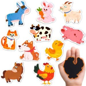JoyCat Wooden Fridge Magnets for Kids – 10 Cute Farm Animals Refrigerator Magnets for Toddlers, Large Kids Magnetic Toys, Fun Educational Learning Gifts for Toddlers 2 3 4 5 Years Old