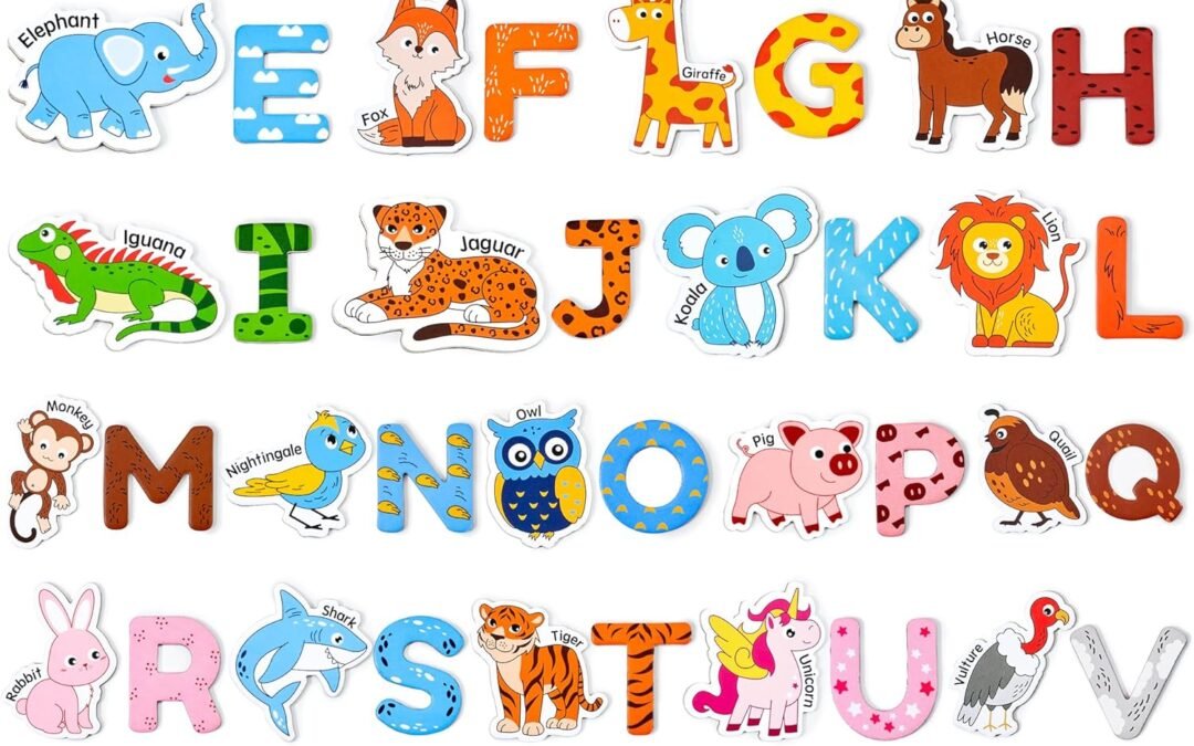 Wholesale JoyCat Wooden Fridge Magnets for Toddlers – 26 Cute Animals & Uppercase Letters, Large Refrigerator ABC Alphabet Magnets Set for Kids, Preschool Learning Spelling Alphabet Gifts Toy for Ages 2+ Factory & Supplier OEM