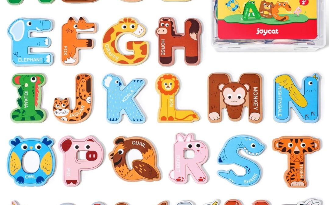Wholesale JoyCat Wooden Thick Alphabet Magnets for Toddlers Fridge Large Size Cute Animal Colorful ABC Magnetic Letters 26 Uppercase Letters Educational Toy Set for Kids Toddlers Preschool Learning Spelling Factory & Supplier OEM