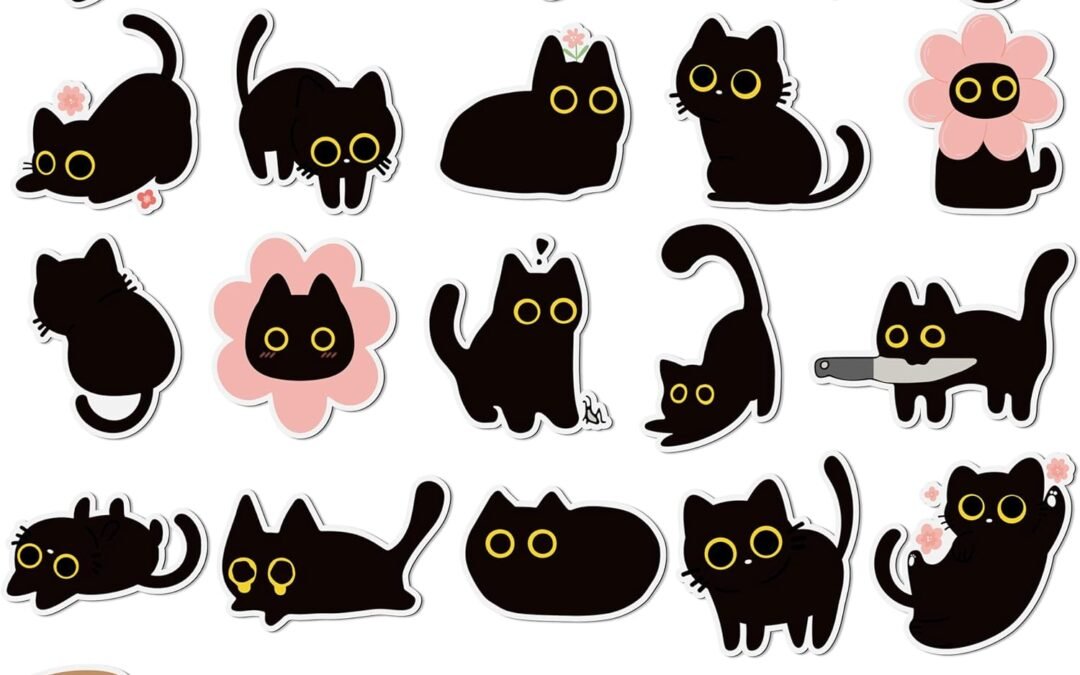 Wholesale MALLMALL6 25Pcs Cute Black Cat Fridge Magnets, Gift for Cat Lover, Funny Refrigerator Magnetic Sticker Decor Accessories with Flower Bread Fish for Home Kitchen Office Locker Mailbox Door Factory & Supplier OEM