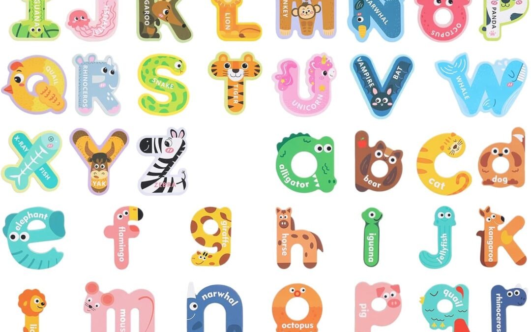 Wholesale MCPINKY 52PCS Large Magnetic Letters, Cute Animal Alphabet ABC Magnets Colorful Uppercase Lowercase Animals Toys Set for Fridge Educational Spelling Learning Games Kids Toddlers Factory & Supplier OEM
