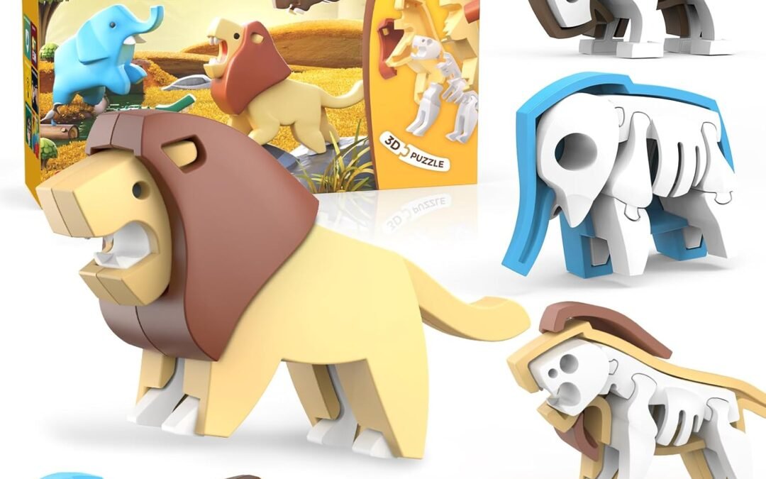 Wholesale Magnetic Animal Building Toys, STEM Toddler Learning Toys 3D Puzzle Animals for Boys Girls, Educational Magnetic Travel Montessori Toy Lion Elephant Crocodile, Unique Birthday Gift for Kids 3 4 5 6 7 Factory & Supplier OEM