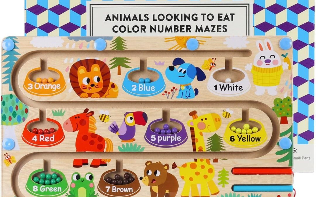 Wholesale Magnetic Color and Number Maze, Wooden Animal Magnet Puzzles Board Games for Toddler Kids, Montessori Color Learning Sorting Counting Matching Toys for 3 Years Old Boys Girls Gift Factory & Supplier OEM