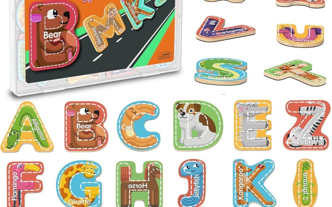 Wholesale Magnetic Letter, Thickened Wooden ABC Alphabet Fridge Magnets for Toddlers 1-3, Large Cute Animal Magnet Learning Toys Set for Kids Ages 2 4 5 Years Old Preschool Learning (Multicoloured) Factory & Supplier OEM