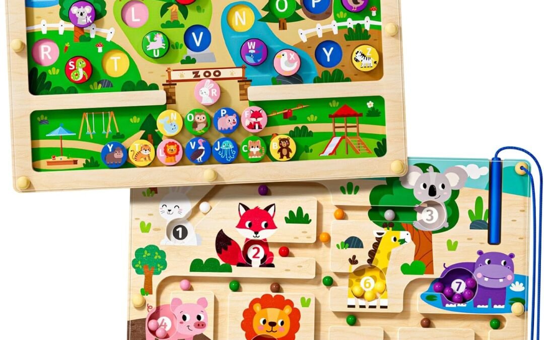 Wholesale Magnetic Maze 2 in 1 Double Side Color and Number Maze Alphabet Puzzle Board for 3-5 Boys and Girls Kids Montessori Educational Toys Factory & Supplier OEM