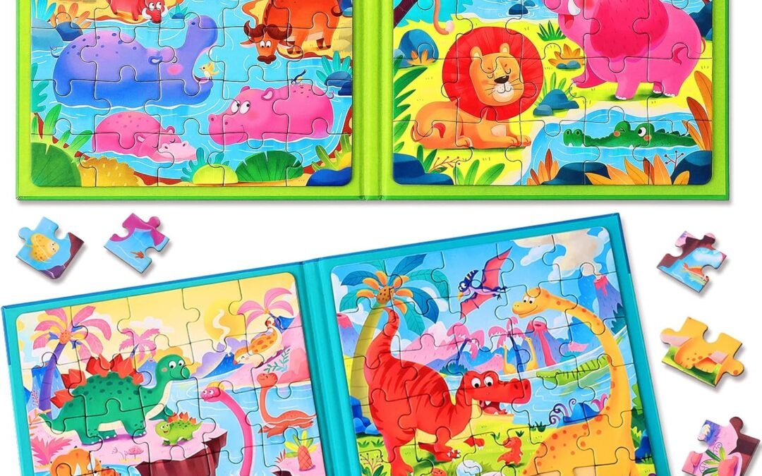 Wholesale Magnetic Puzzles for Kids Ages 3-5, Two-Book Set, Dinosaur Animal Jigsaw Puzzle Magnet Books Travel Games Montessori Preschool Learning Activities Toddler Toys for 3 4 5 6 Year Old Boys Girls Factory & Supplier OEM