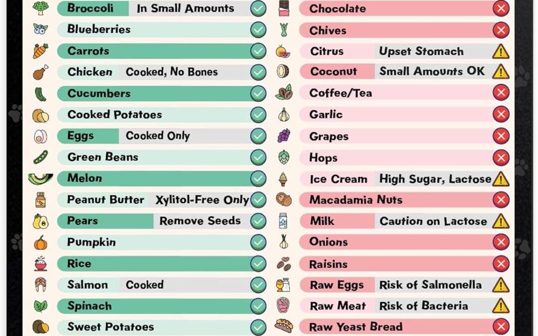 Wholesale Magnetic Safe Foods Guide for Dogs and Cats | Pet Food Safety Magnet | Cat & Dog Safety Emergency Numbers | 8.5″ x 11″ Puppy Feeding Chart & Cat Feeding Chart Kitchen Magnet Factory & Supplier OEM