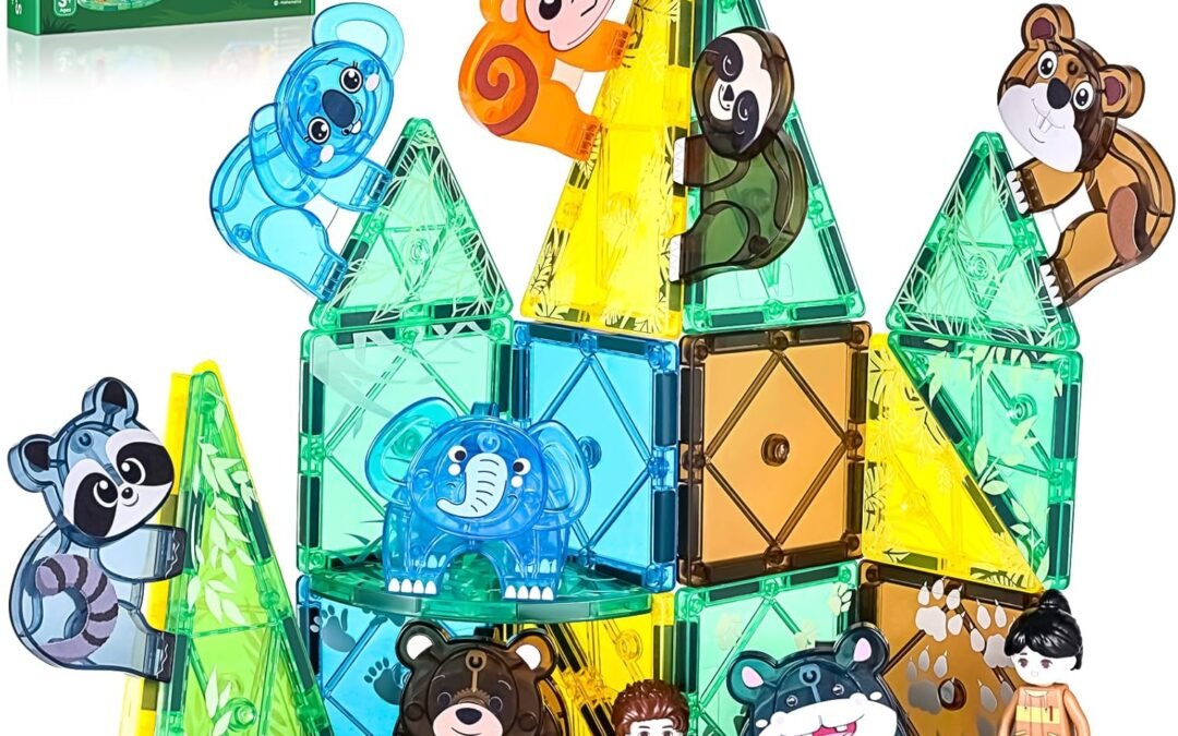 Wholesale Magnetic Tiles Set, Magnet Blocks Building Toys, Safari Animals Magnetictile for Toddler 3-5, Assembly 3D Structure Jungle & Forest Theme, STEM Learning Toy for Kids Girls,Boys Age 3 4 5 6 7 Factory & Supplier OEM