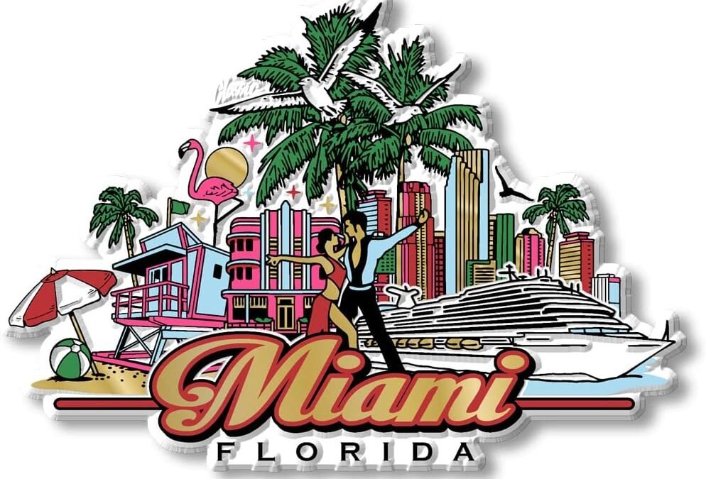 Wholesale Miami City Magnet by Classic Magnets, Collectible Souvenirs Made in The USA, 4.4″ x 3.1″ Factory & Supplier OEM