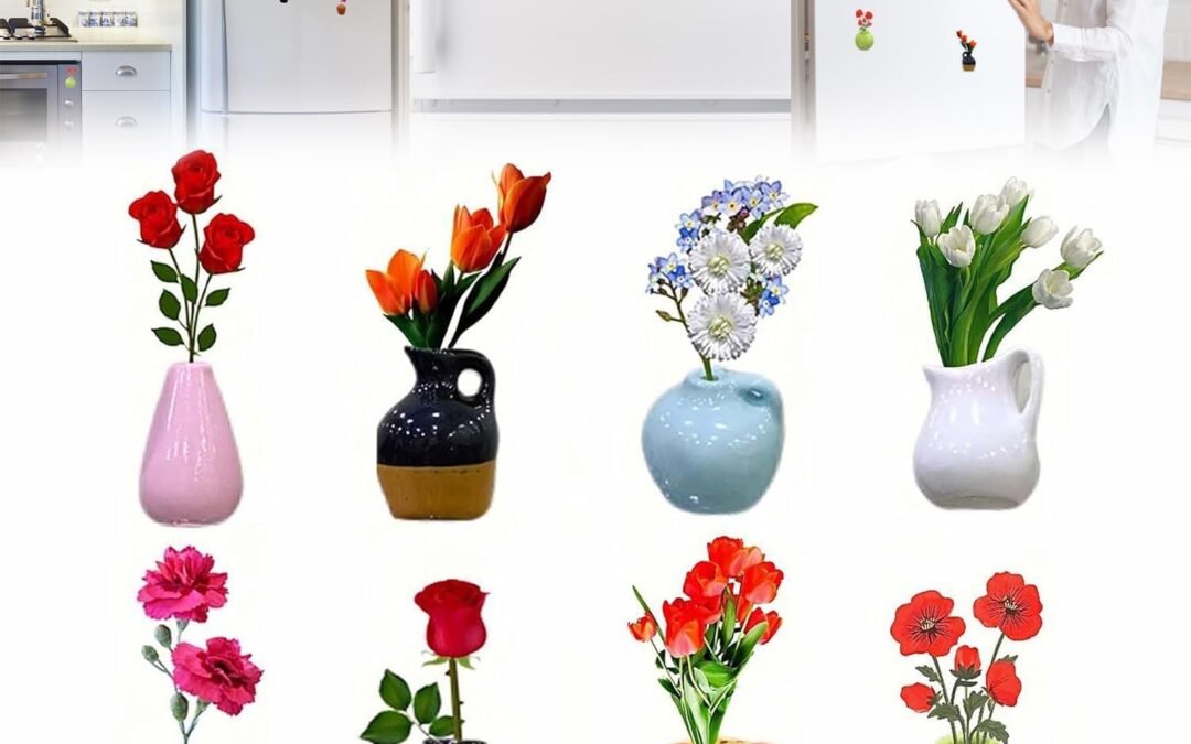 Wholesale Mini Vase Magnets for Fridge, Cute Mini Ceramic Vase Refrigerator Magnets, Funny Tiny 3D Plant Vase for Refrigerator Kitchen Locker Office Whiteboard Decoration (8PCS) Factory & Supplier OEM