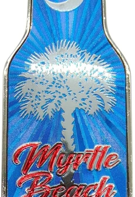 Wholesale Myrtle Beach Bottle Opener Magnet South Carolina Palmetto State Flag Souvenir Magnetic Metal Beach Bar Accessory, 4 Inch Factory & Supplier OEM