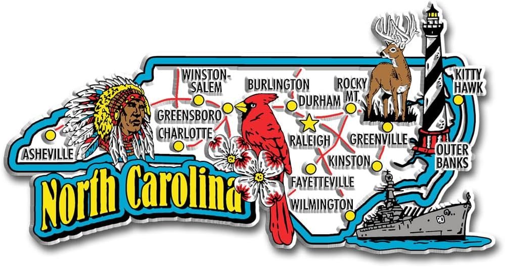 Wholesale North Carolina Jumbo State Magnet by Classic Magnets, 5″ x 2.6″, Collectible Souvenirs Made in The USA Factory & Supplier OEM
