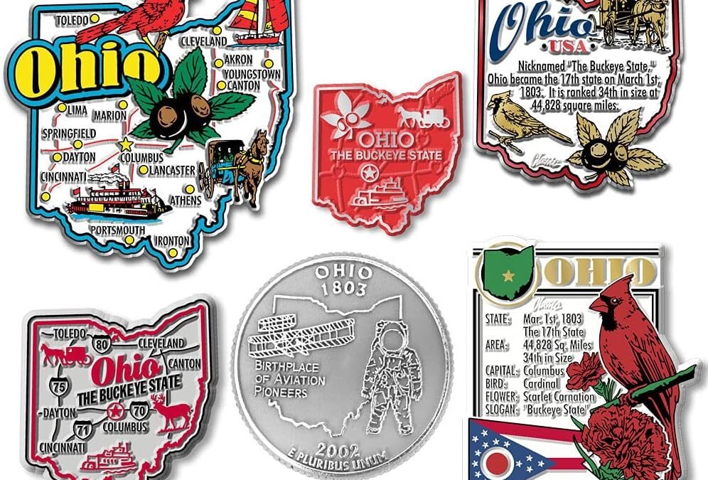 Wholesale Ohio Six-Piece State Magnet Set by Classic Magnets, Includes 6 Unique Designs, Collectible Souvenirs Made in The USA Factory & Supplier OEM
