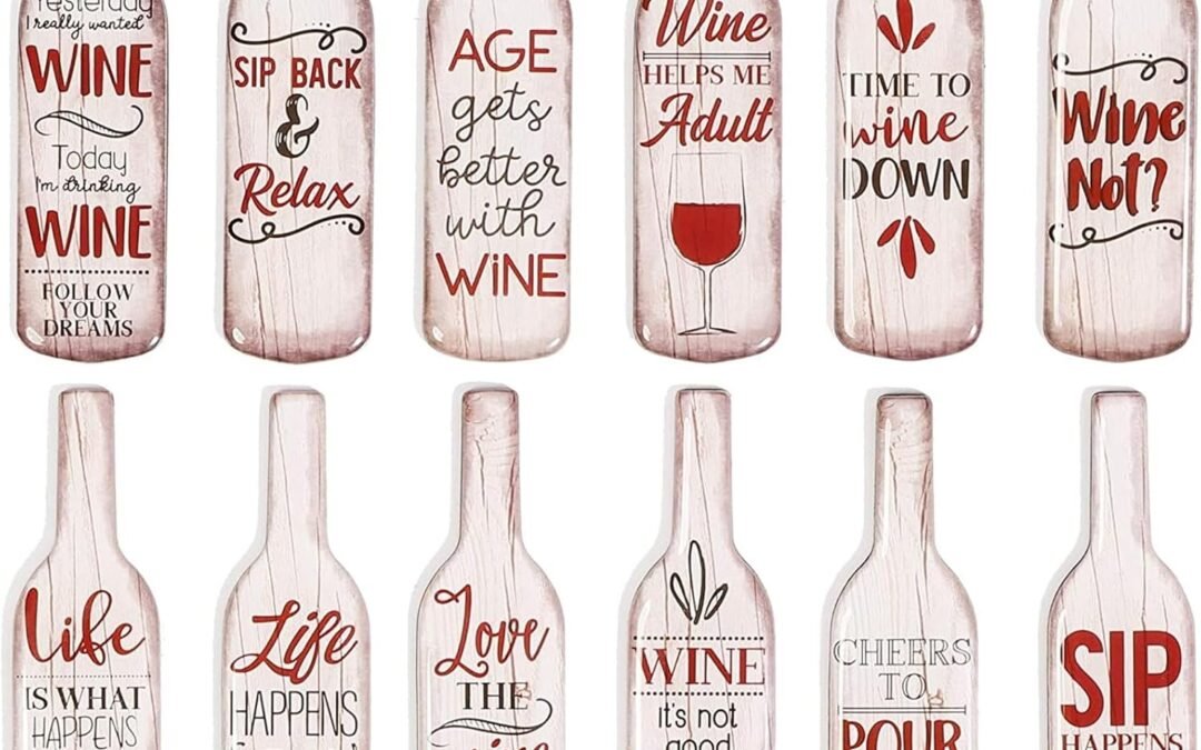 Wholesale Paper Junkie Fun Wine Bottle Magnets for Refrigerators – 4 inch (Pack of 12) Factory & Supplier OEM