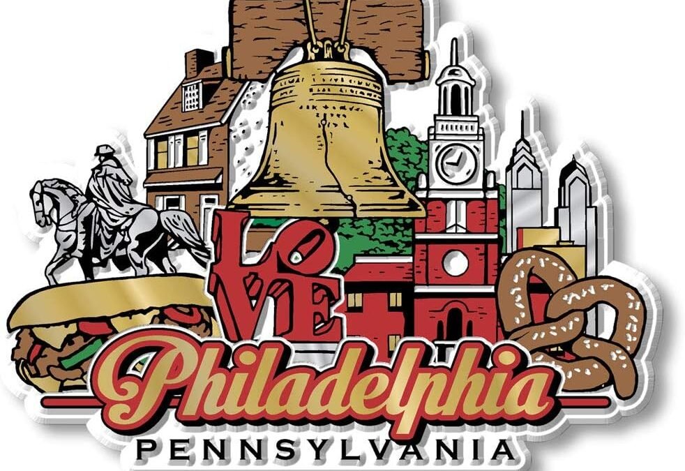 Philadelphia City Magnet by Classic Magnets, Collectible Souvenirs Made in The USA, 3.9" x 2.9"