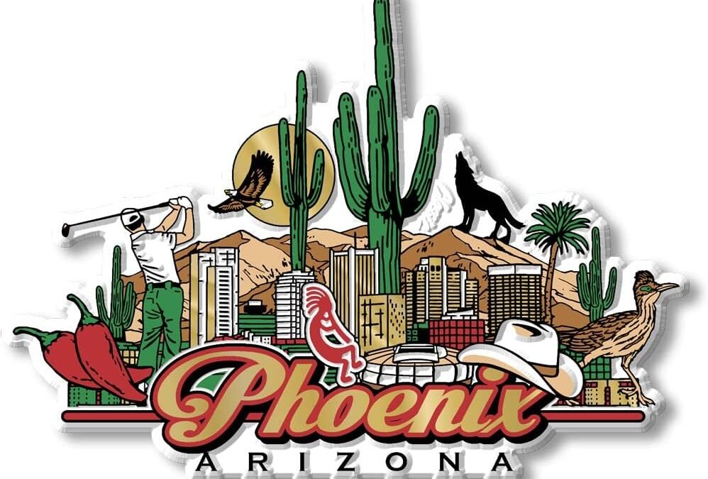 Phoenix City Magnet by Classic Magnets, Collectible Souvenirs Made in The USA, 4.6" x 3.3"
