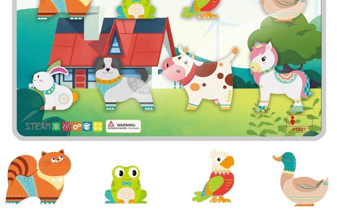 Wholesale PicassoTiles Magnet Tile Building Blocks 8 Magnetic Farm Animal Action Figures Characters Construction Tiles Compatible Pretend Play Preschool Toy STEM Education Learning Girls Boys Ages 3+ PTA27 Factory & Supplier OEM