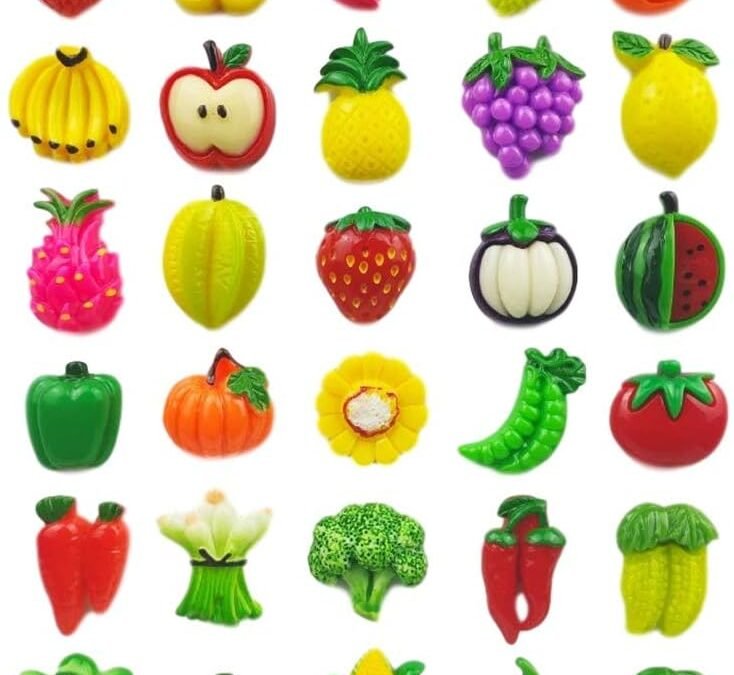 Wholesale Resin Fridge Magnet Set Refrigerator Magnetic Sticker whiteboard Home Kitchen Decoration Office Supplies Souvenir (Fruits and Vegetables) Factory & Supplier OEM
