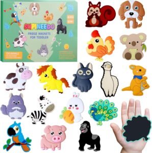 SUPINEEDO Kids Magnets for Fridge, Cute Animals Fridge Magnet for Toddlers 1 Baby Educational Refrigerator Magnets Children Gift, Full Back Toddler Magnets