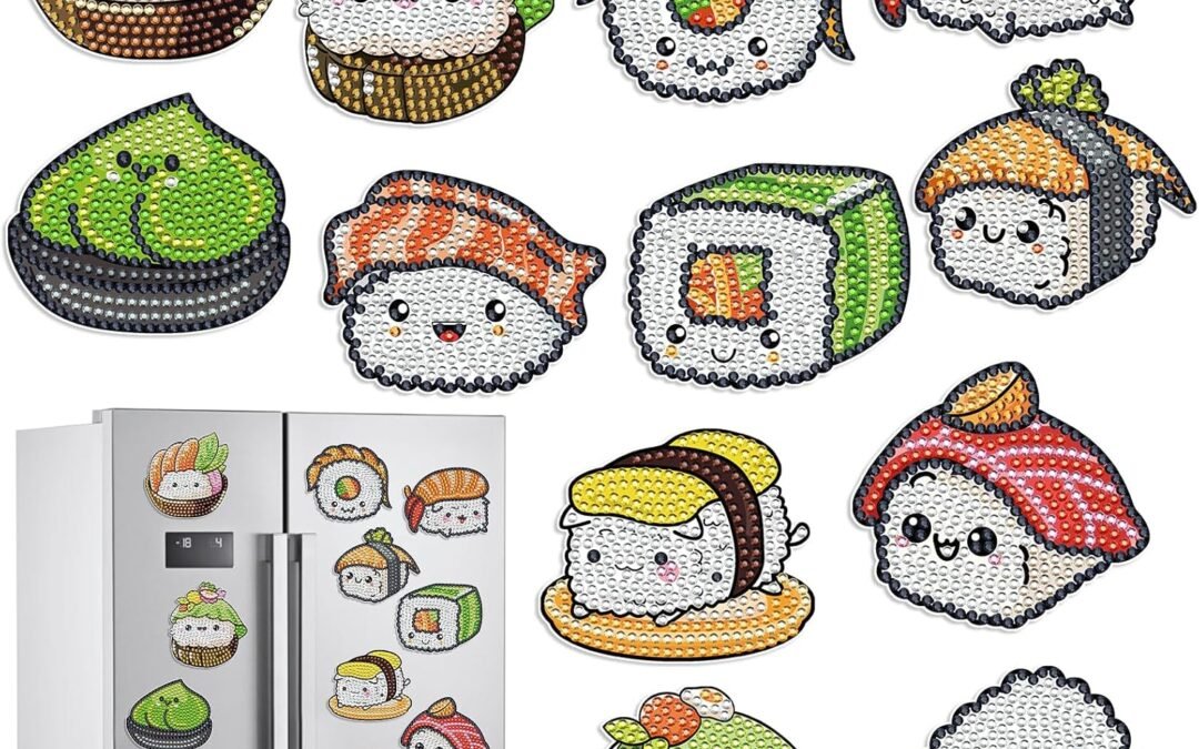 Wholesale Sitsink Sushi Diamond Art Magnets – Cute Food Theme Diamond Painting Refrigerator Stickers, 3D Gem Art Rhinestone Crafts Kit for Adult Women Factory & Supplier OEM