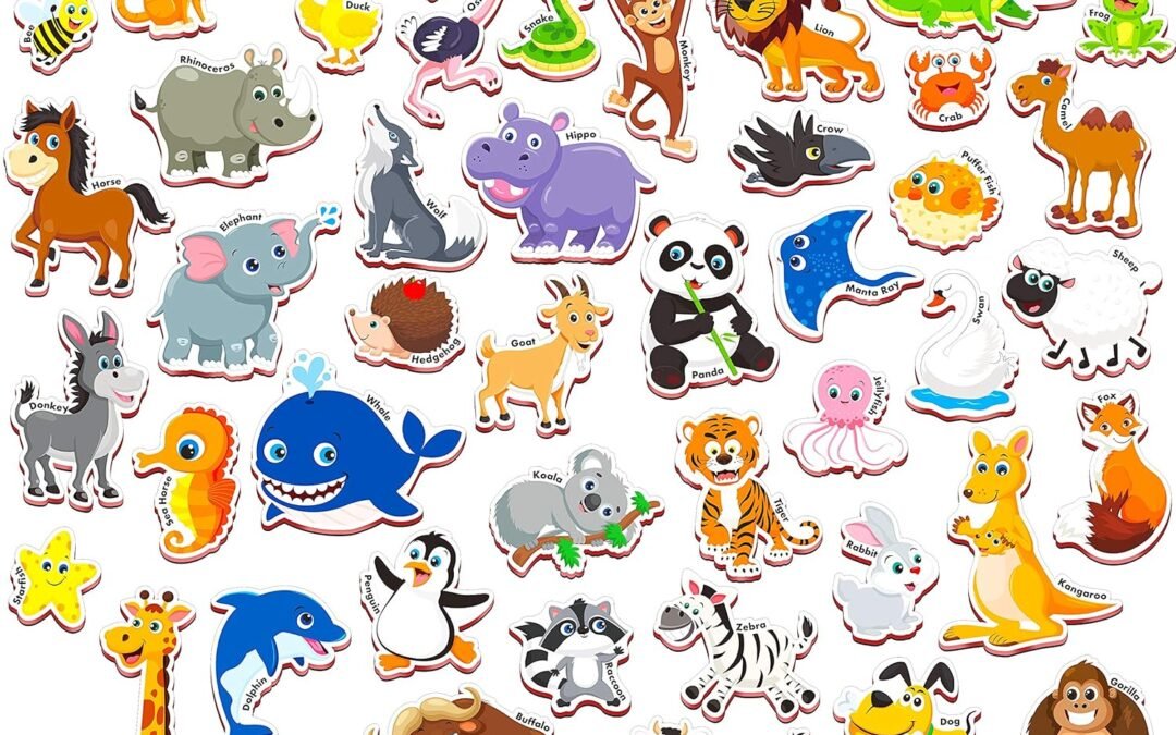 Wholesale SpriteGru 60 PCS Cartoon Animals Zoo Magnets for Toddlers Kids, Perfect Preschool Learning Factory & Supplier OEM