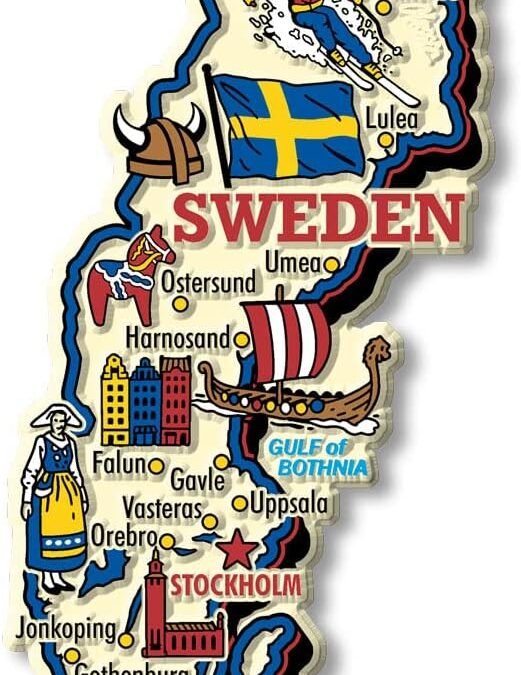 Wholesale Sweden Jumbo Country Map Magnet by Classic Magnets, Collectible Souvenirs Made in The USA Factory & Supplier OEM