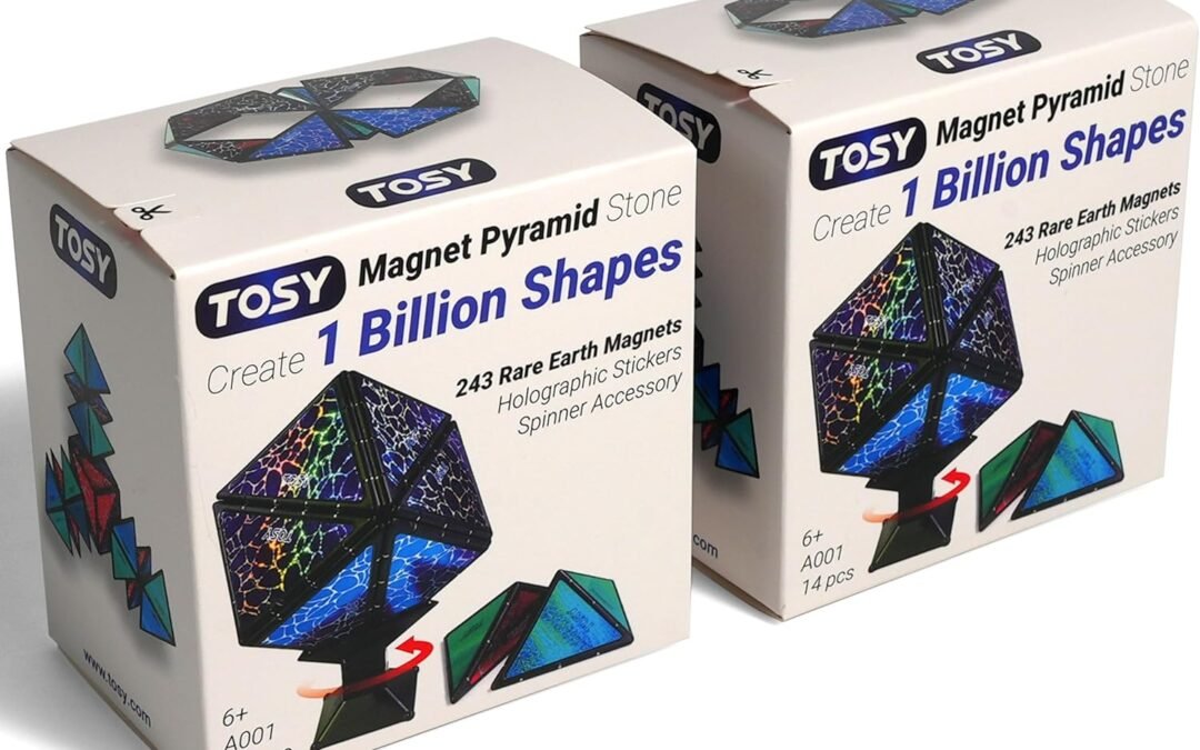Wholesale TOSY Magnet Pyramid Stone – 1 Cube Transforms into 1 Billion Shapes, 12 Pieces, 243 Rare Earth Magnets, Holographic Design Magnet Tiles Creative Puzzle STEAM Toy, 2-Pack Factory & Supplier OEM