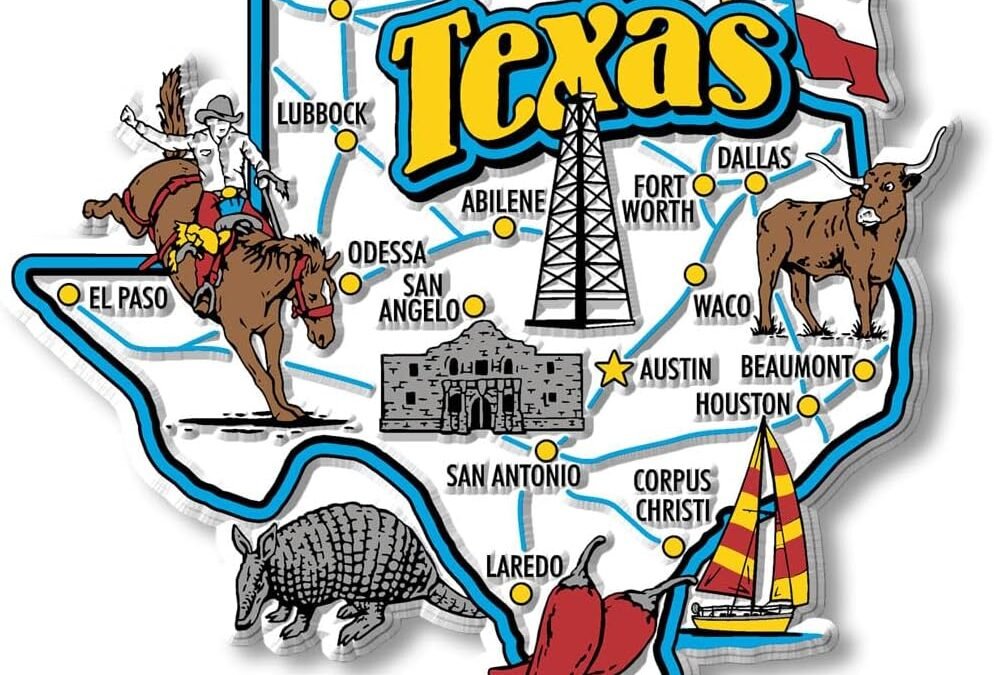 Wholesale Texas Jumbo State Magnet by Classic Magnets, 4″ x 3.7″, Collectible Souvenirs Made in The USA Factory & Supplier OEM