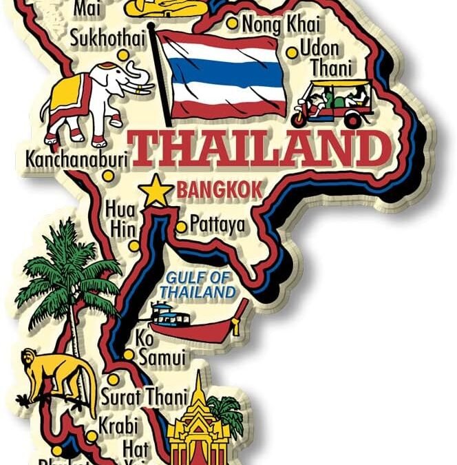 Wholesale Thailand Jumbo Country Map Magnet by Classic Magnets, Collectible Souvenirs Made in The USA Factory & Supplier OEM