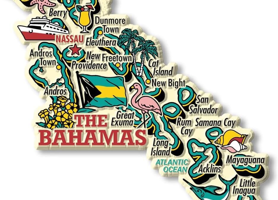 Wholesale The Bahamas Jumbo Country Map Magnet by Classic Magnets, Collectible Souvenirs Made in The USA Factory & Supplier OEM