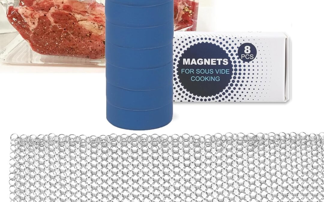 Wholesale TonGass 8-Pcs Silicone-Coated Sous Vide Magnets Weights and Food Grade Stainless Steel Sous Vide Mesh Net for Keeping Bags Submerged & Prevent Floating, Powerful Food Safe Weighted Magnets Factory & Supplier OEM