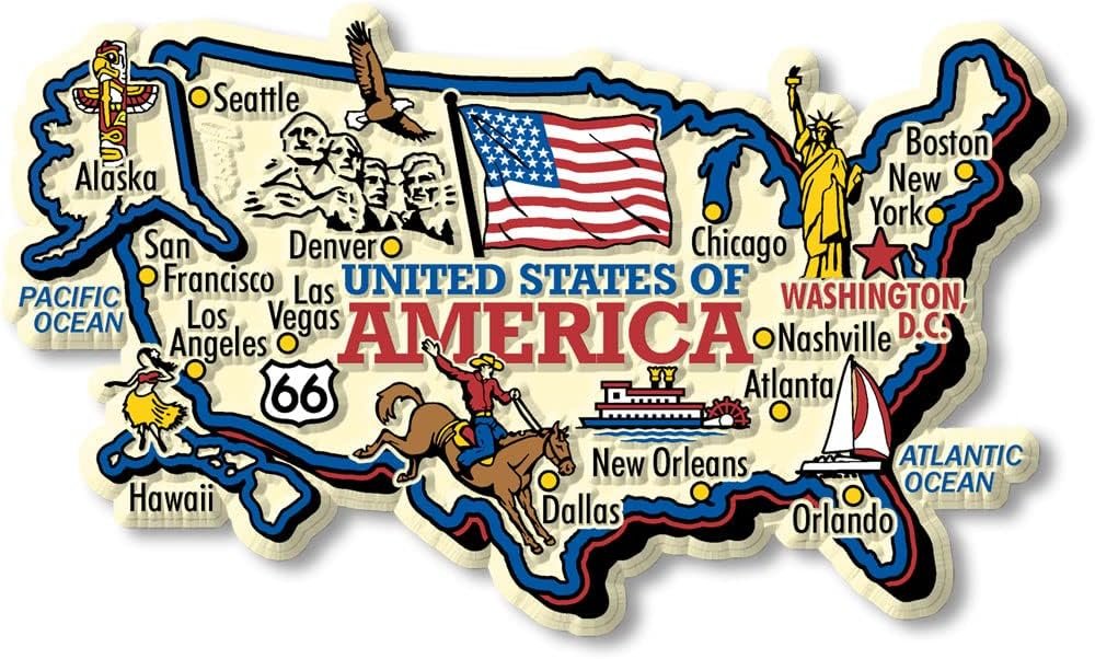 Wholesale United States Jumbo Country Map Magnet by Classic Magnets, Collectible Souvenirs Made in The USA Factory & Supplier OEM