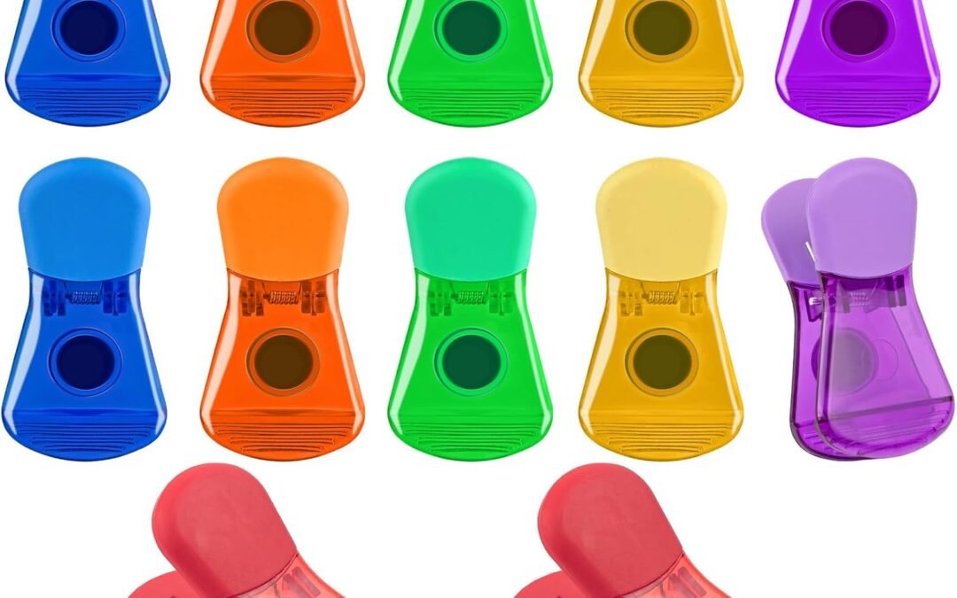 Wholesale VNDUEEY 12 Pack Colorful Chip Clips Bag Clips, Magnetic Clips, Clips for Food Packages, Snack Bag Clips for Food Storage, Fridge Magnet Clips, Food Sealing Clips Factory & Supplier OEM